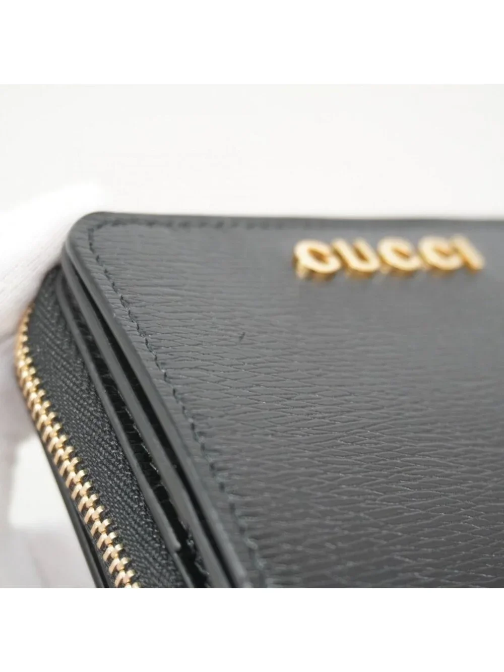 Gucci Wallet Leather Black Gold